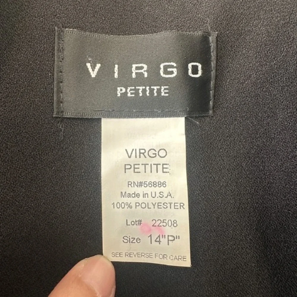 Vintage Virgo Petite‎ Black Blazer Business Career Gold Buttons Womens 14 Petite